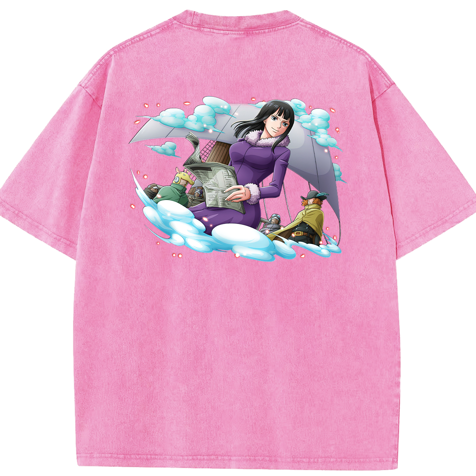 ワンピース ニコ・ロビン ONE PIECE Nico Robin 綿100% ヴィンテージ風 半袖Tシャツ（背面プリント）